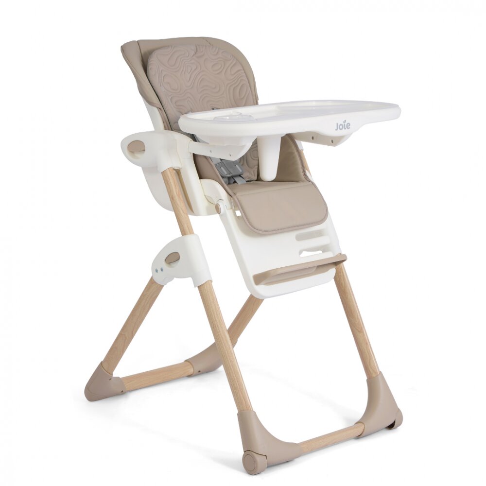 JOIE Scaun de masa Mimzy Recline Strata Dune Wood spatar reglabil in 5 pozitii inaltime ajustabila si tavita reglabiladetasabila centuri greutate suportata 15 kg