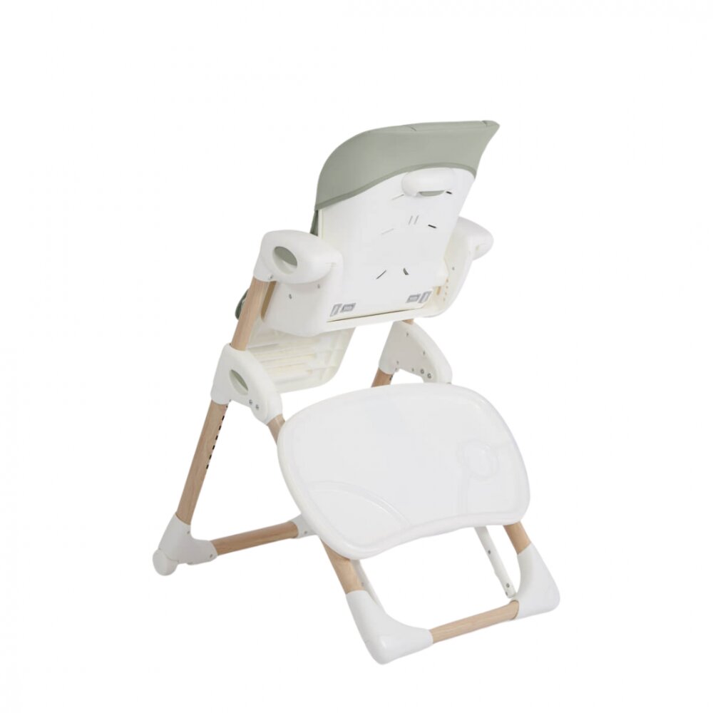 JOIE Scaun de masa Mimzy Recline Strata Mist Wood spatar reglabil in 5 pozitii inaltime ajustabila si tavita reglabiladetasabila centuri greutate suportata 15 kg