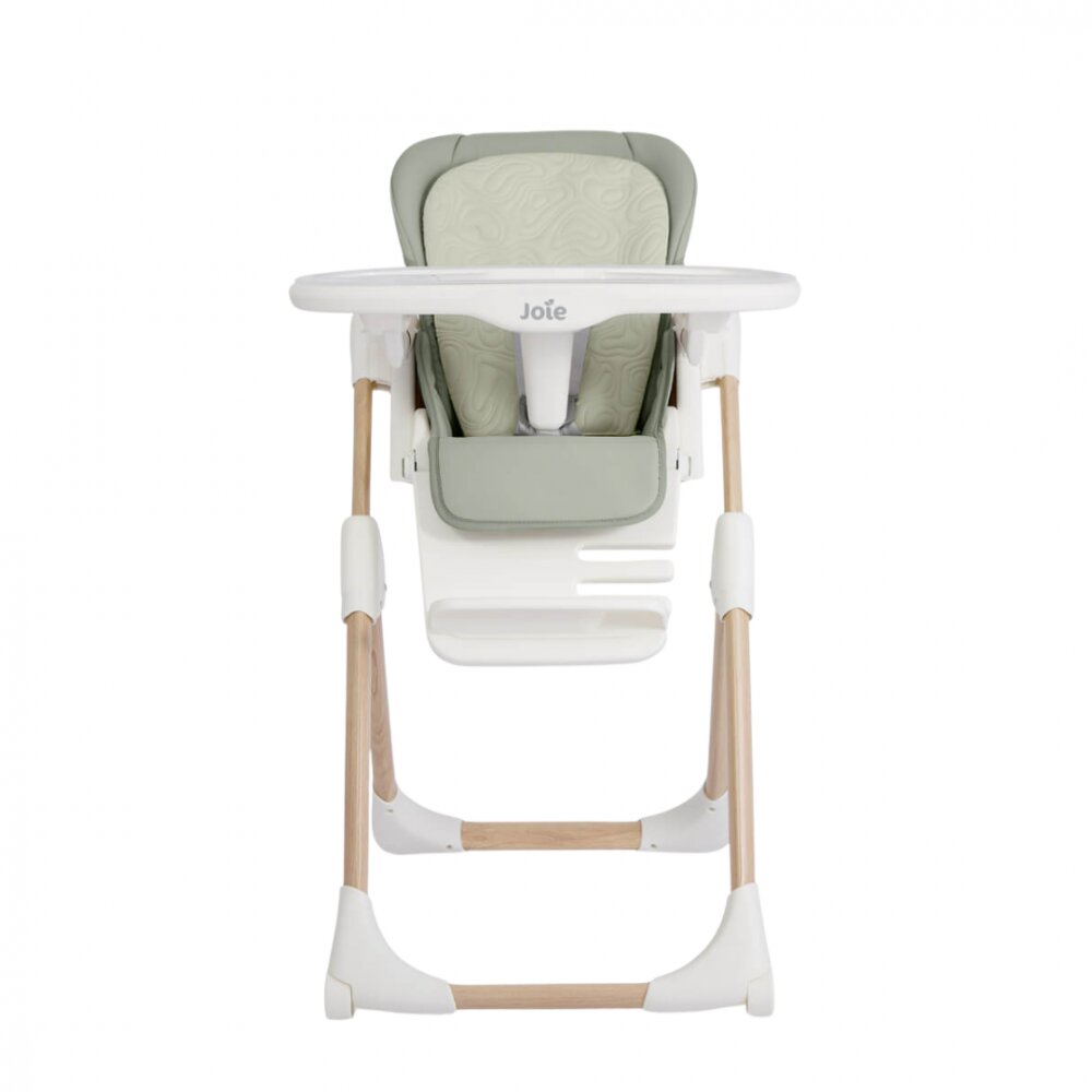 JOIE Scaun de masa Mimzy Recline Strata Mist Wood spatar reglabil in 5 pozitii inaltime ajustabila si tavita reglabiladetasabila centuri greutate suportata 15 kg