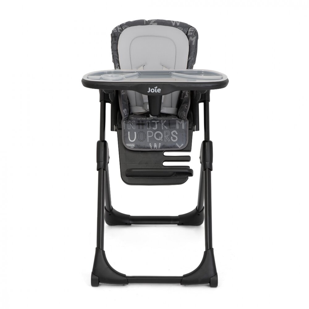 JOIE Scaun de masa pentru copii Mimzy Recline ABC Charcoal spatar reglabil in 5 pozitii inaltime ajustabila si tavita reglabiladetasabila centuri greutate suportata 15 kg