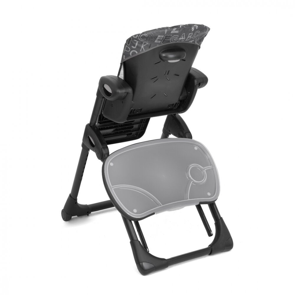 JOIE Scaun de masa pentru copii Mimzy Recline ABC Charcoal spatar reglabil in 5 pozitii inaltime ajustabila si tavita reglabiladetasabila centuri greutate suportata 15 kg