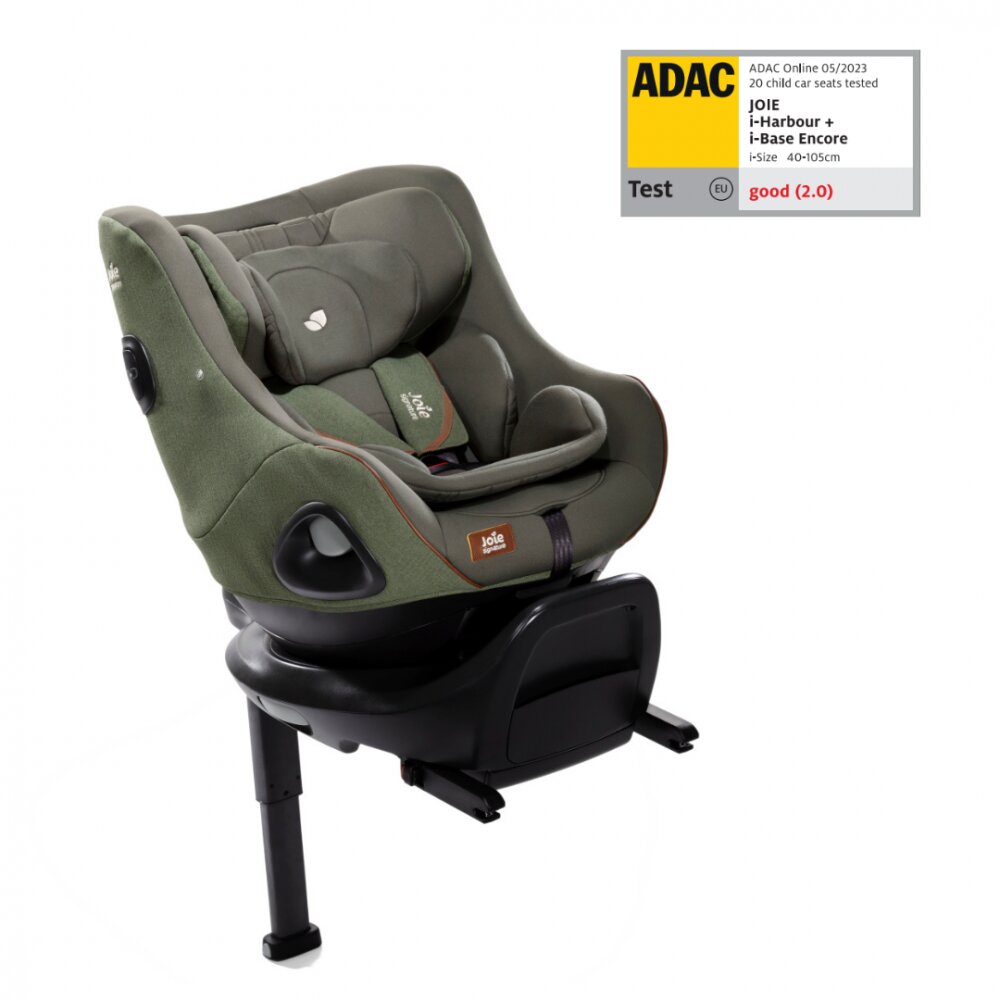 JOIE Set scaun auto rotativ i-Size i-Harbour Signature Pine 40-105 cm si Baza i-Size i-Base Encore testat ADAC si certificat R129
