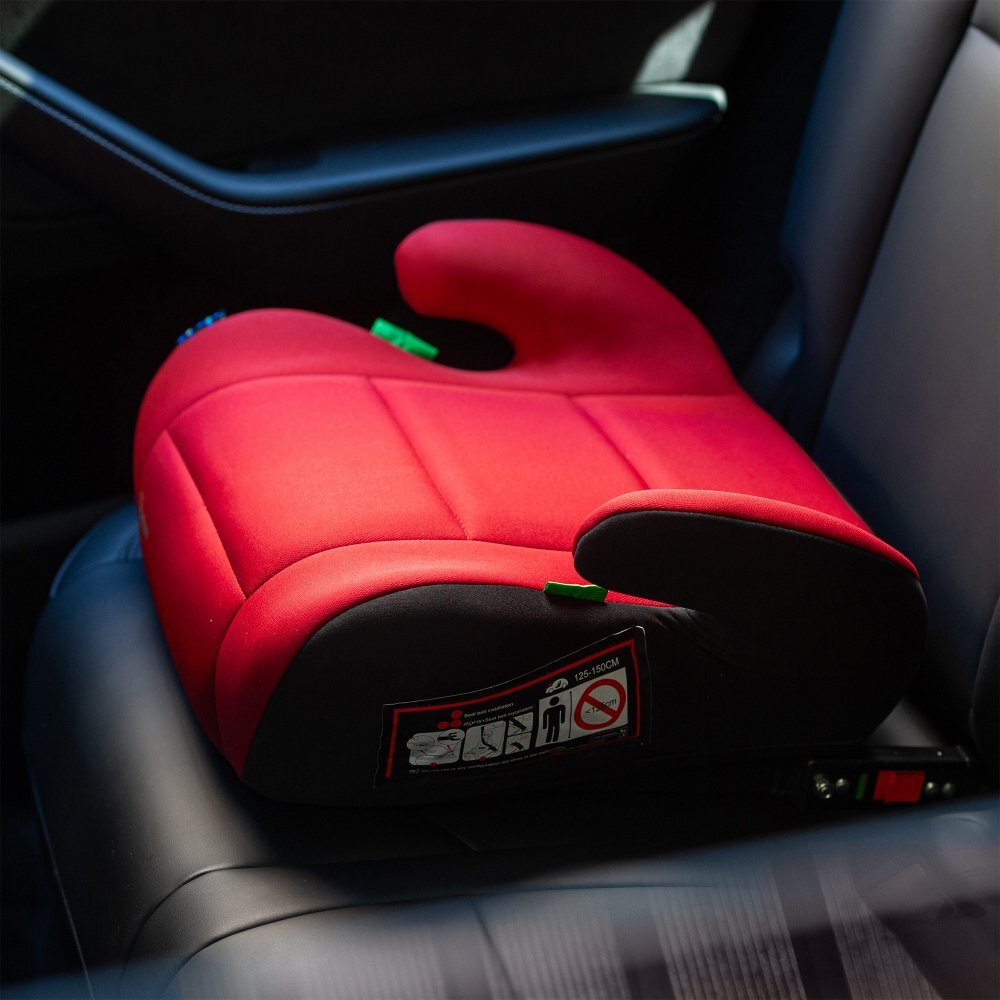 Juju Inaltator auto i-Size Jazzy Booster Negru-Rosu 125x150 cm isofix cotiere moi husa detasabila
