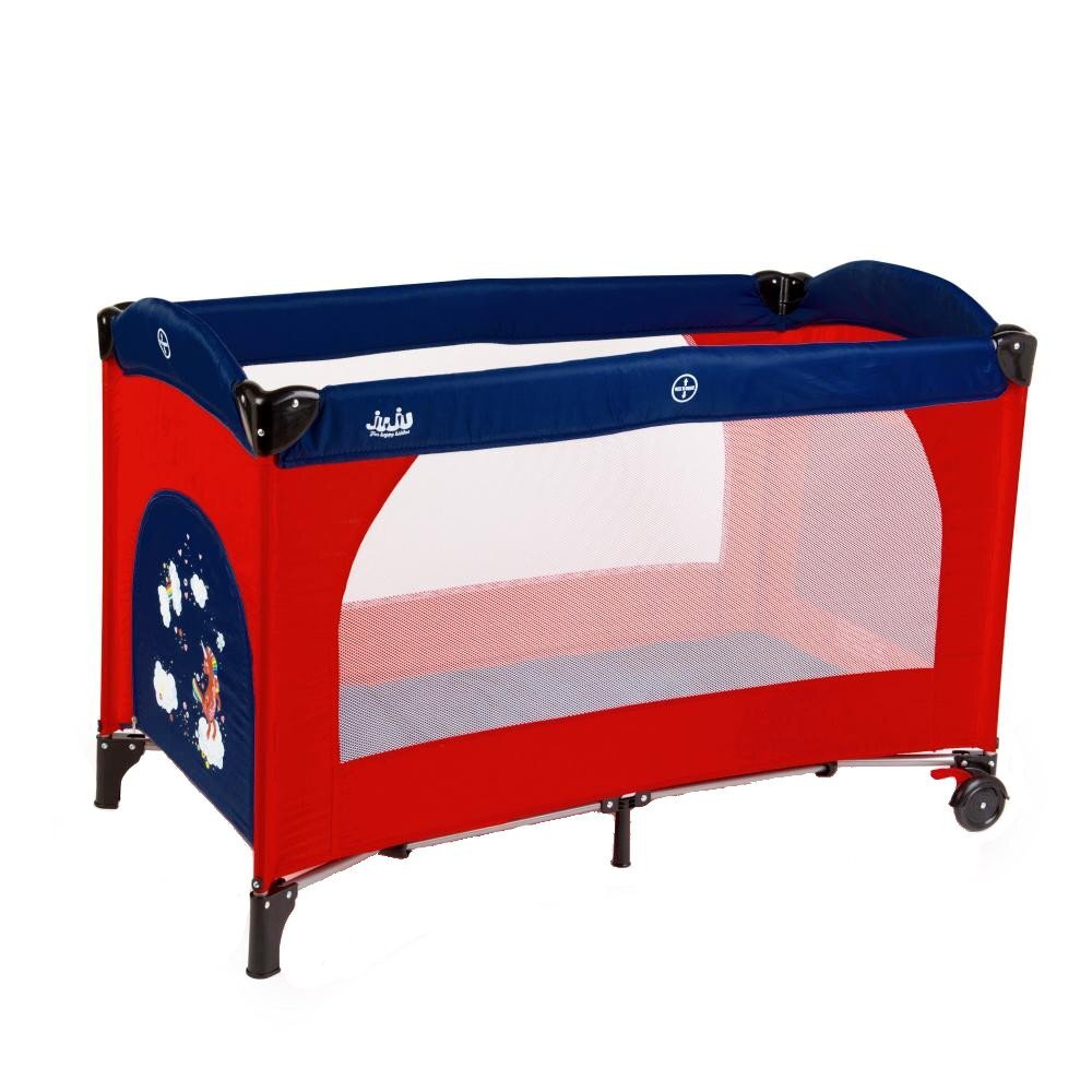 Juju Patut pentru copii Sleepy Baby Unicorn pliabil roti cu blocare bara de jucarii salteluta de infasat geanta de transport usita laterala cu fermoar dimensiuni 125 L x 65 l x 78 cm