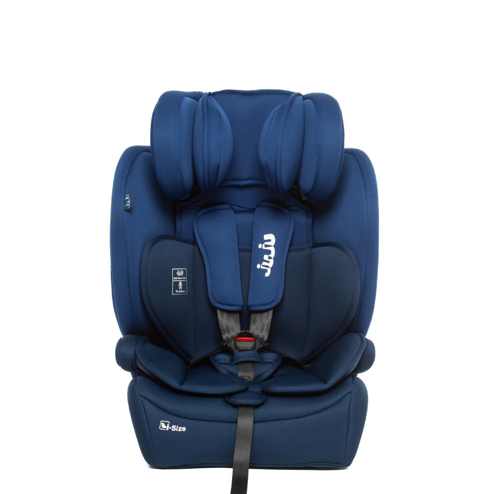Juju Scaun auto i-Size Safe Rider Albastru-Bleumarin 76-150 cm convertibil in inaltator tetiera reglabila cotiere pernute moi husa detasabila