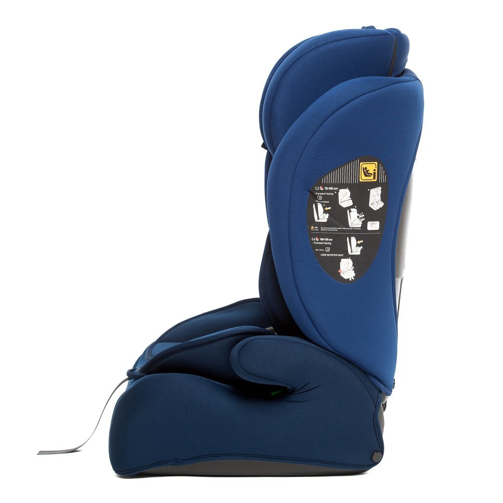 Juju Scaun auto i-Size Safe Rider Albastru-Bleumarin 76-150 cm convertibil in inaltator tetiera reglabila cotiere pernute moi husa detasabila