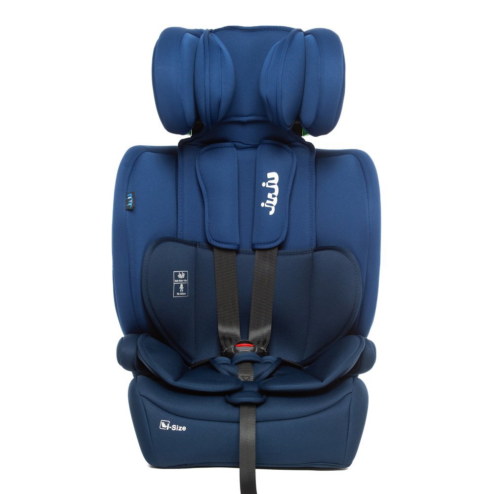 Juju Scaun auto i-Size Safe Rider Albastru-Bleumarin 76-150 cm convertibil in inaltator tetiera reglabila cotiere pernute moi husa detasabila