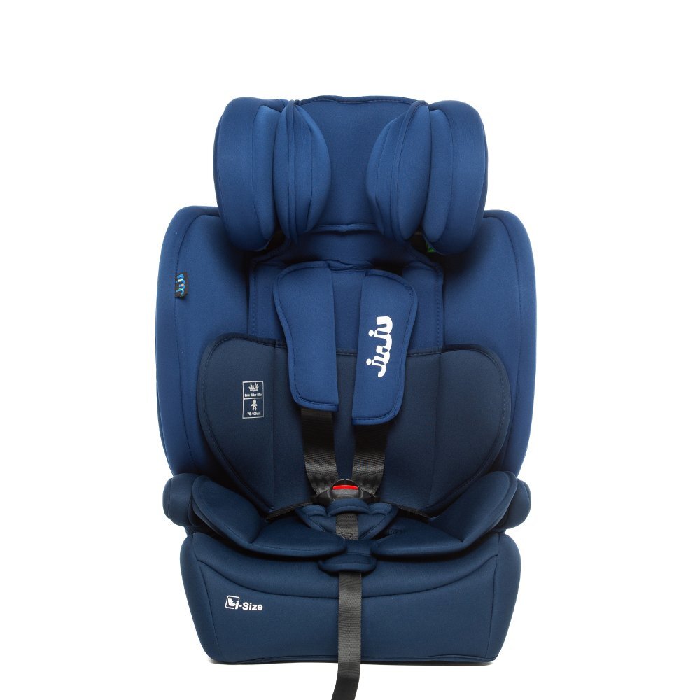 Juju Scaun auto i-Size Safe Rider Albastru-Bleumarin 76-150 cm convertibil in inaltator tetiera reglabila cotiere pernute moi husa detasabila