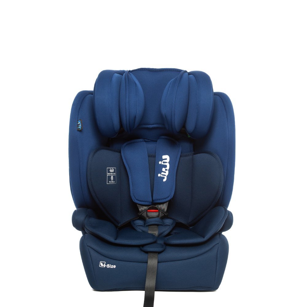 Juju Scaun auto i-Size Safe Rider Albastru-Bleumarin 76-150 cm convertibil in inaltator tetiera reglabila cotiere pernute moi husa detasabila