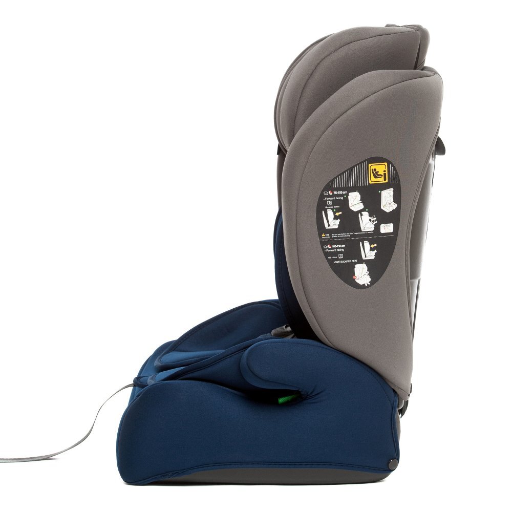 Juju Scaun auto i-Size Safe Rider Gri-Bleumarin 76-150 cm convertibil in inaltator tetiera reglabila cotiere pernute moi husa detasabila
