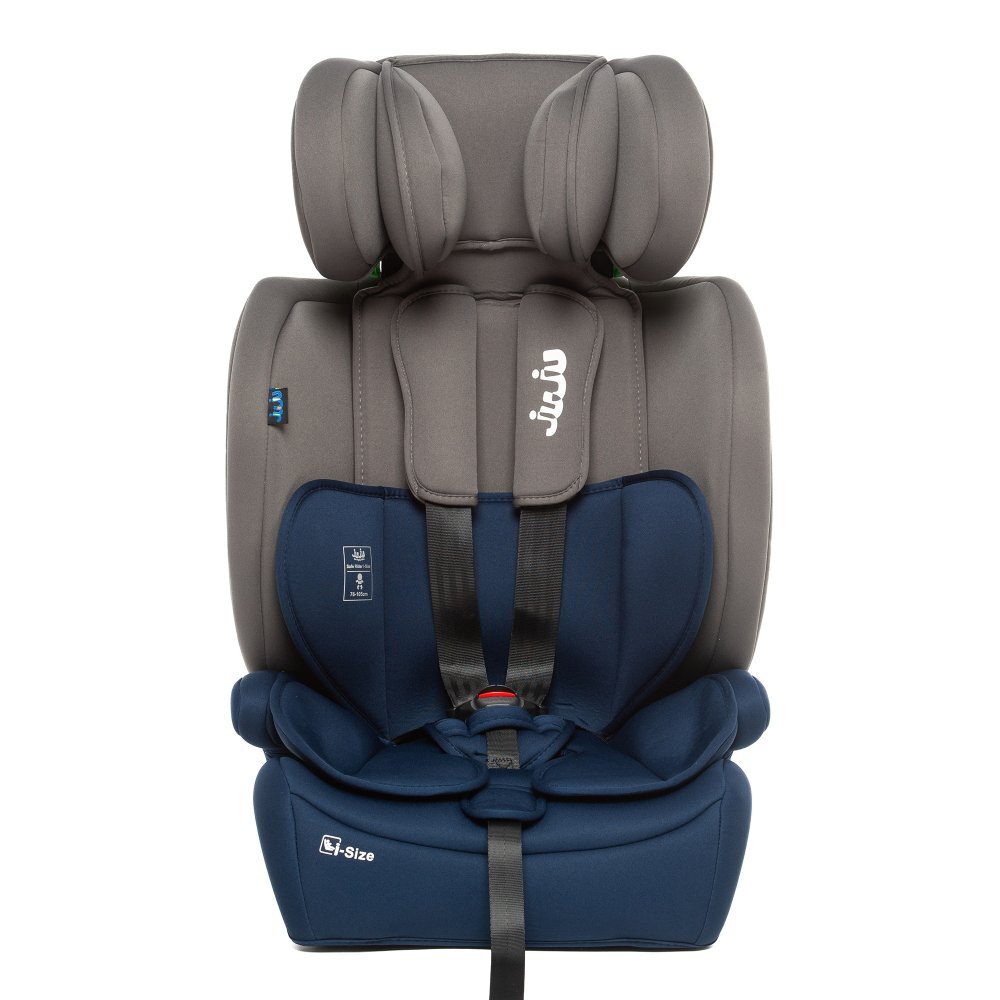 Juju Scaun auto i-Size Safe Rider Gri-Bleumarin 76-150 cm convertibil in inaltator tetiera reglabila cotiere pernute moi husa detasabila