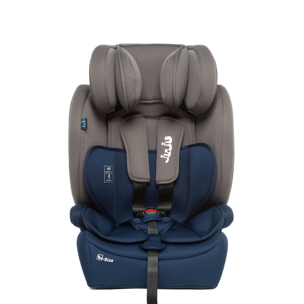 Juju Scaun auto i-Size Safe Rider Gri-Bleumarin 76-150 cm convertibil in inaltator tetiera reglabila cotiere pernute moi husa detasabila