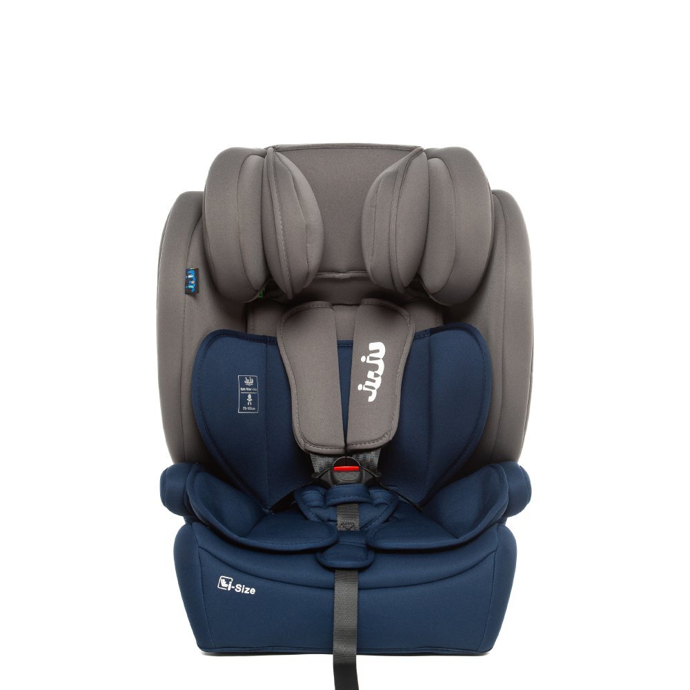 Juju Scaun auto i-Size Safe Rider Gri-Bleumarin 76-150 cm convertibil in inaltator tetiera reglabila cotiere pernute moi husa detasabila