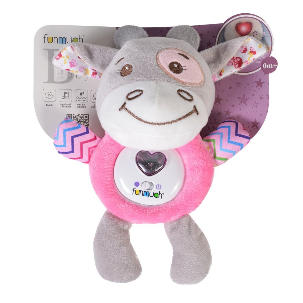 Kaichi Jucarie din plus cu muzica si lumini Cow Pink