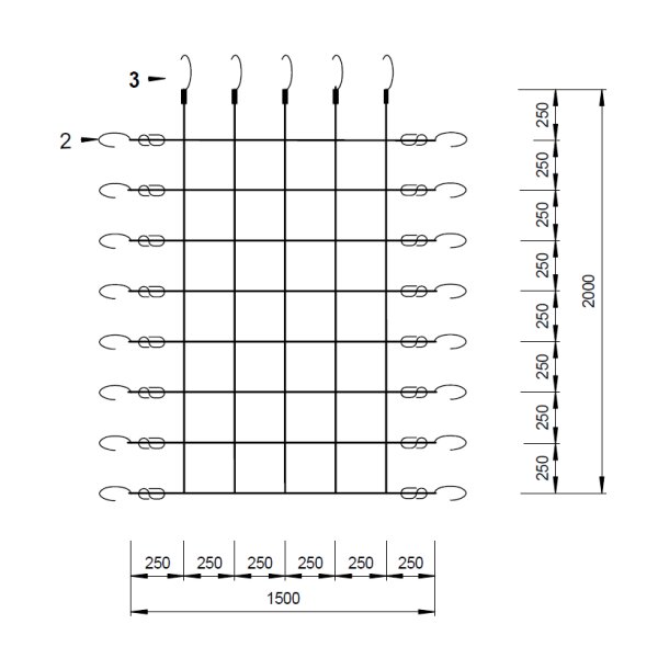 KBT Plasa de catarat pentru spatii de joaca 1.5 x 2 m