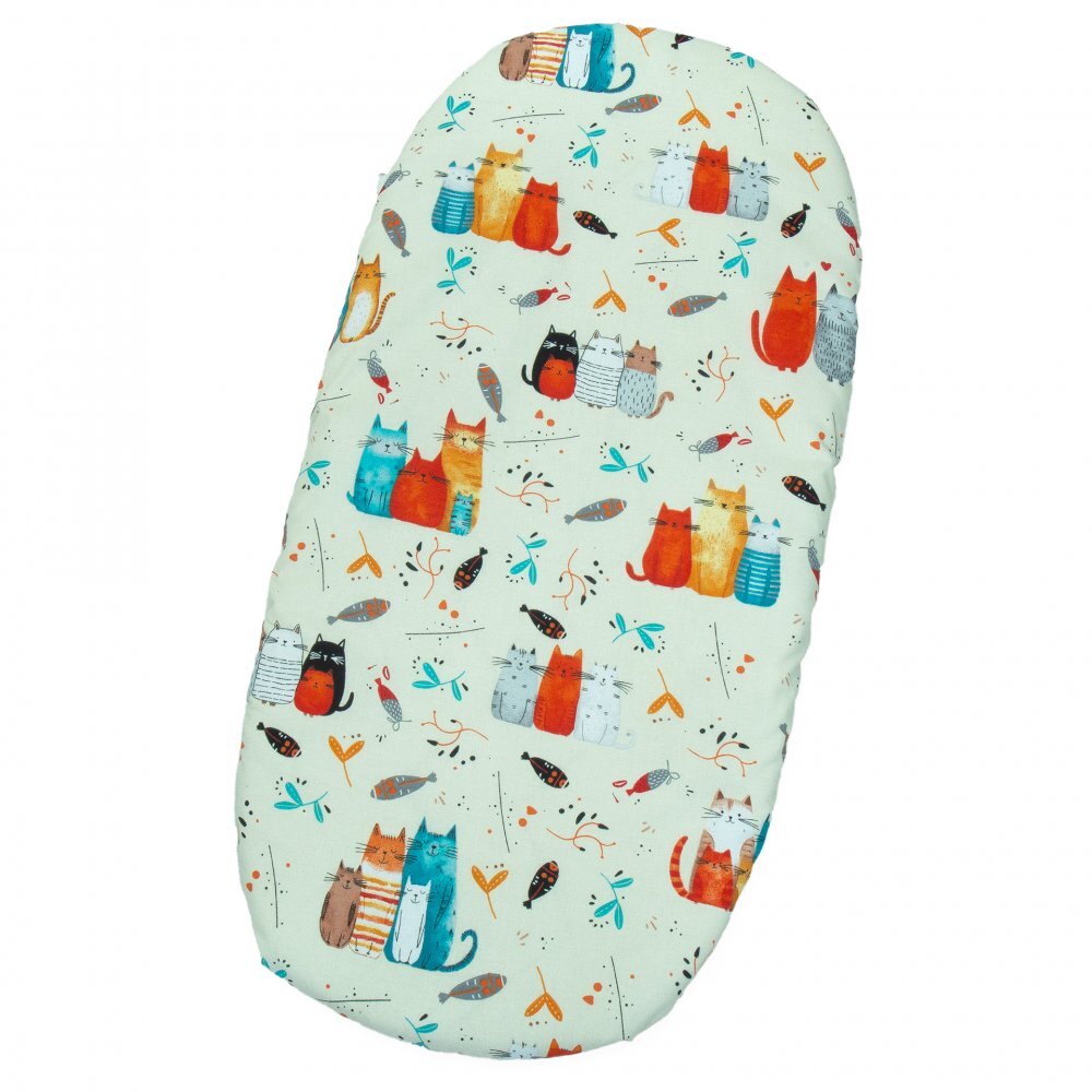 Kerstin Cearceaf cu banda elastica pentru landou copii Kittens realizat din bumbac 100 dimensiune 80 x 38 cm