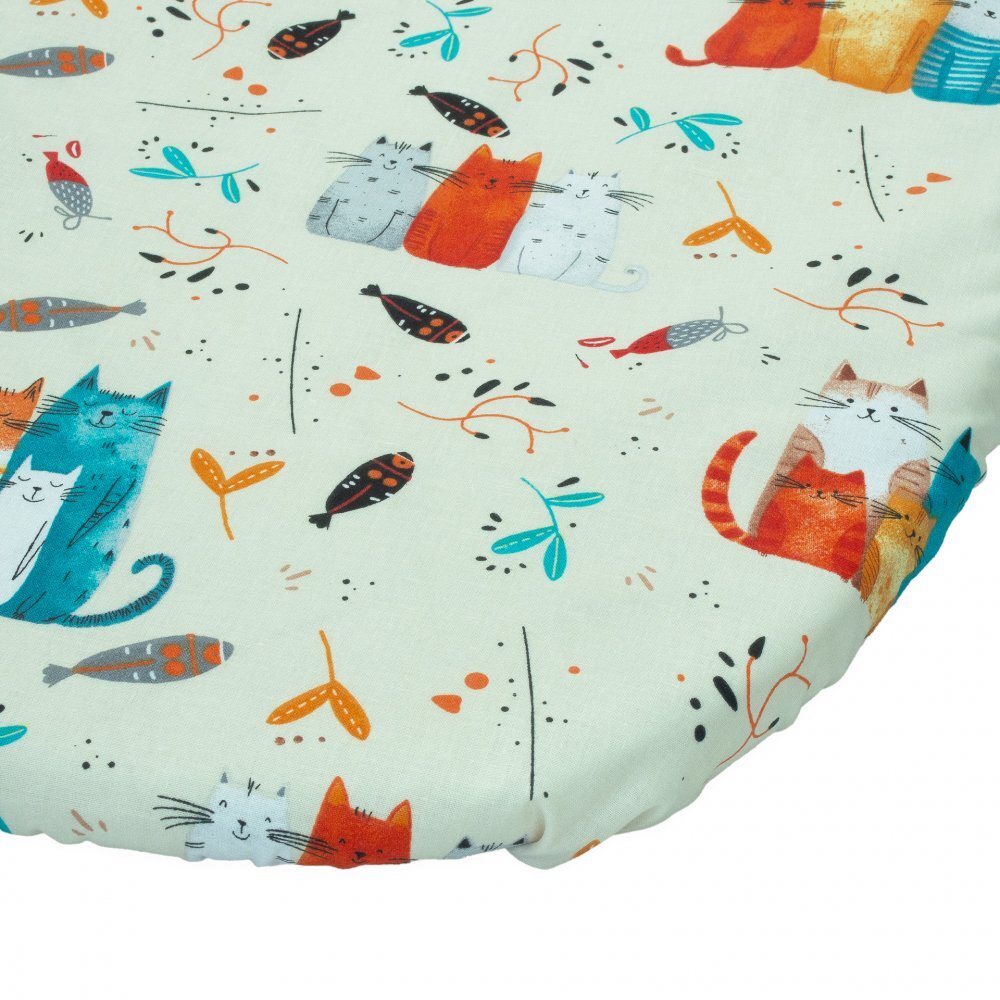 Kerstin Cearceaf cu banda elastica pentru landou copii Kittens realizat din bumbac 100 dimensiune 80 x 38 cm