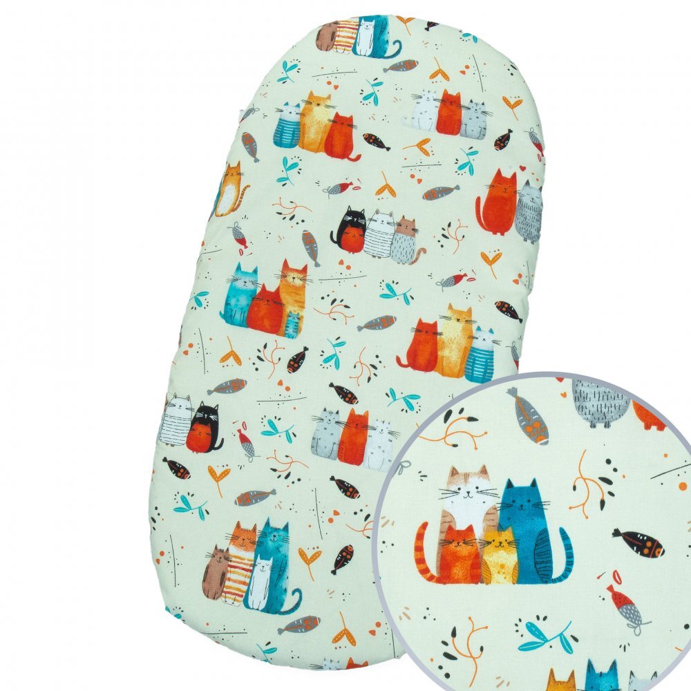 Kerstin Cearceaf cu banda elastica pentru landou copii Kittens realizat din bumbac 100 dimensiune 80 x 38 cm
