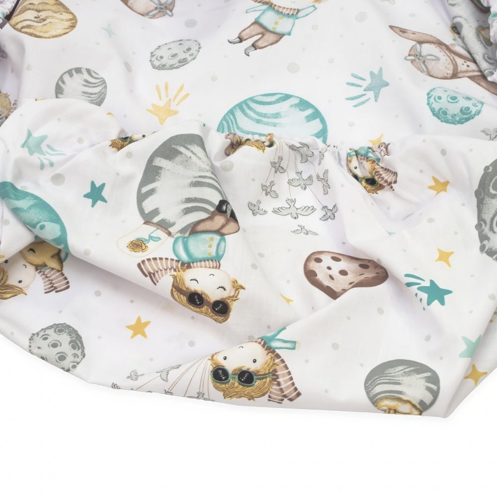 Kerstin Cearceaf cu banda elastica pentru landou copii Little Prince realizat din bumbac 100 dimensiune 80 x 38 cm