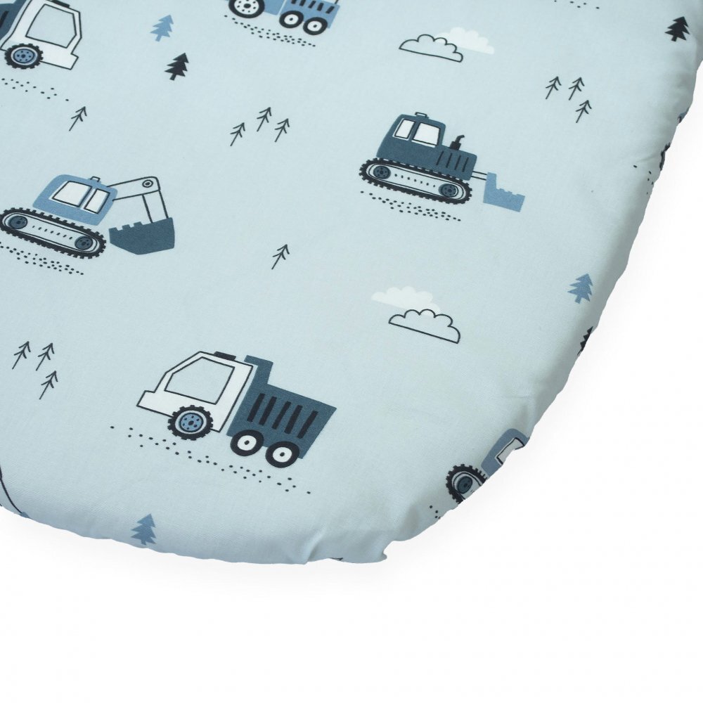 Kerstin Cearceaf cu banda elastica pentru landou copii Tractors realizat din bumbac 100 dimensiune 80 x 38 cm