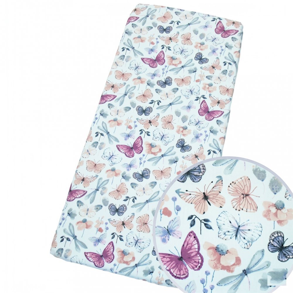 Kerstin Cearceaf cu banda elastica pentru pat copii Butterflies din 100 bumbac pentru saltea 90 x 50 cm