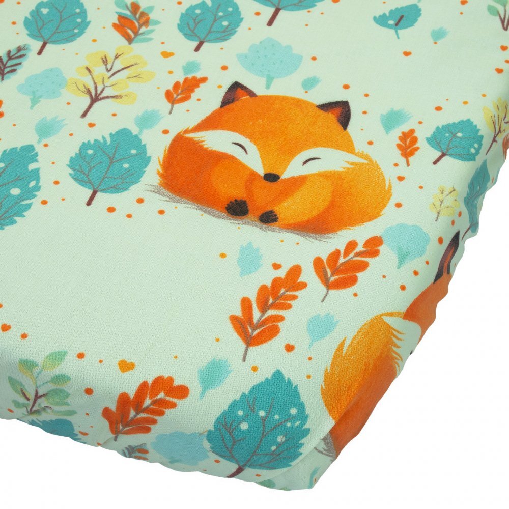 Kerstin Cearceaf cu banda elastica pentru pat copii Forest Foxes din 100 bumbac pentru saltea 90 x 50 cm