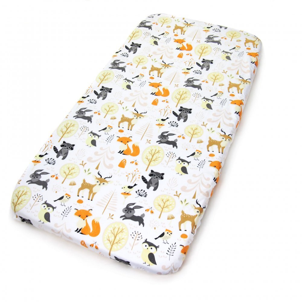 Kerstin Cearceaf cu banda elastica pentru pat copii Forest Friends 100 bumbac pentru saltea 120x60 cm