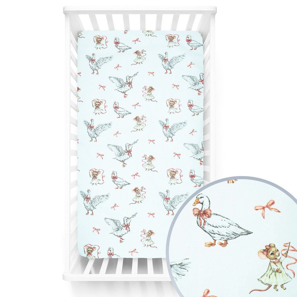 Kerstin Cearceaf cu banda elastica pentru pat copii Mother Goose 100 bumbac pentru saltea 120x60 cm