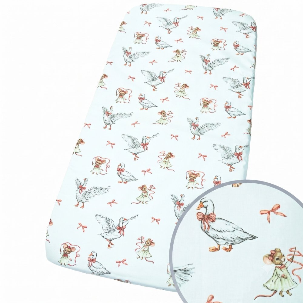 Kerstin Cearceaf cu banda elastica pentru pat copii Mother Goose 100 bumbac pentru saltea 120x60 cm