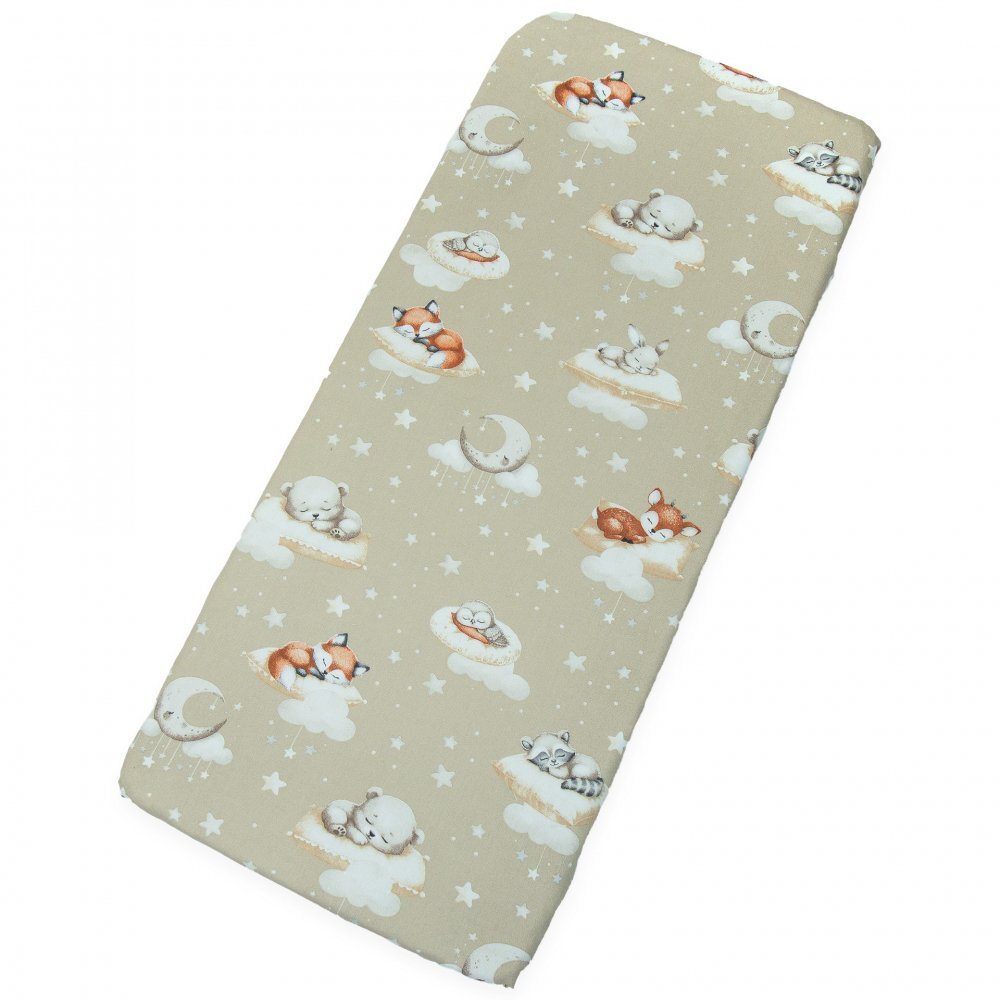 Kerstin Cearceaf cu banda elastica pentru pat copii Sleepy Friends din 100 bumbac pentru saltea 90 x 50 cm