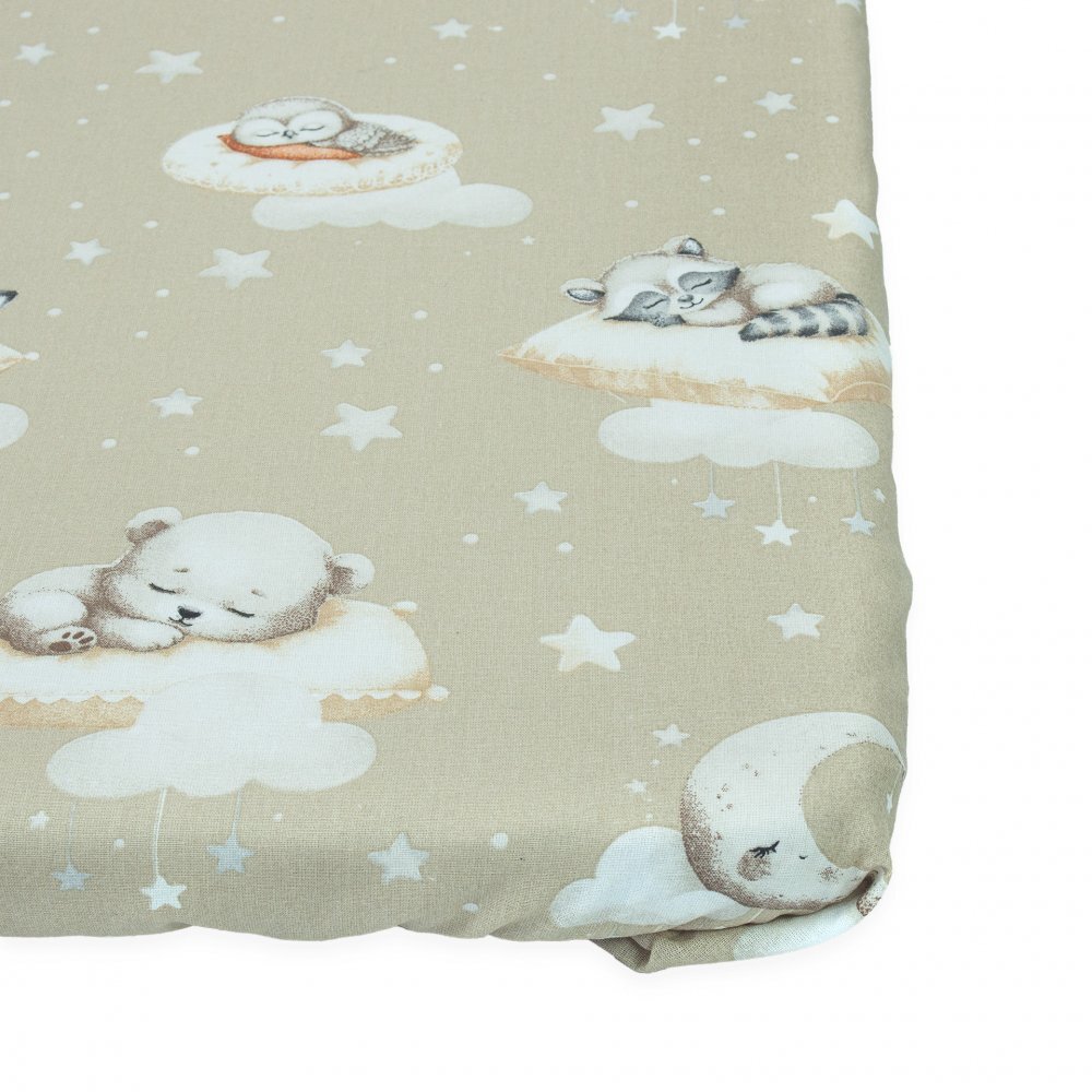 Kerstin Cearceaf cu banda elastica pentru pat copii Sleepy Friends din 100 bumbac pentru saltea 90 x 50 cm