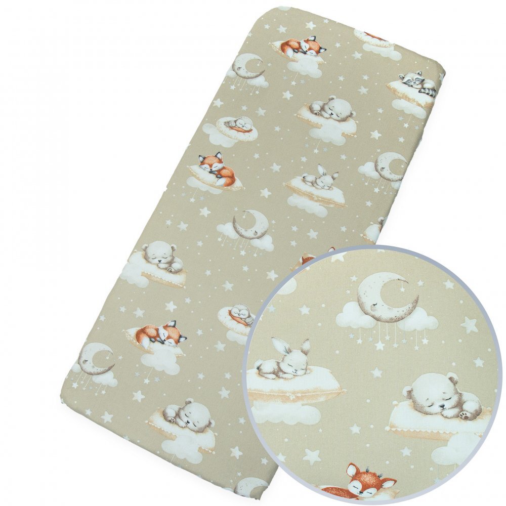 Kerstin Cearceaf cu banda elastica pentru pat copii Sleepy Friends din 100 bumbac pentru saltea 90 x 50 cm