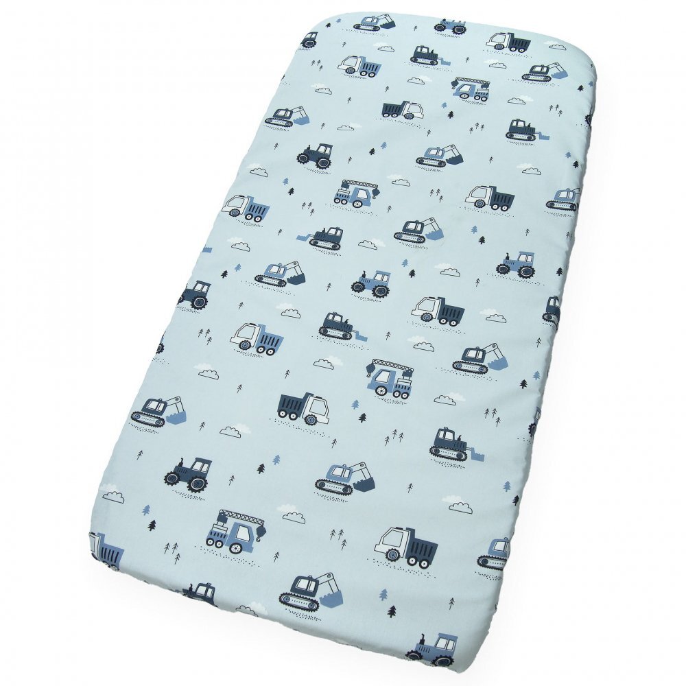 Kerstin Cearceaf cu banda elastica pentru pat copii Tractors 100 bumbac pentru saltea 120x60 cm
