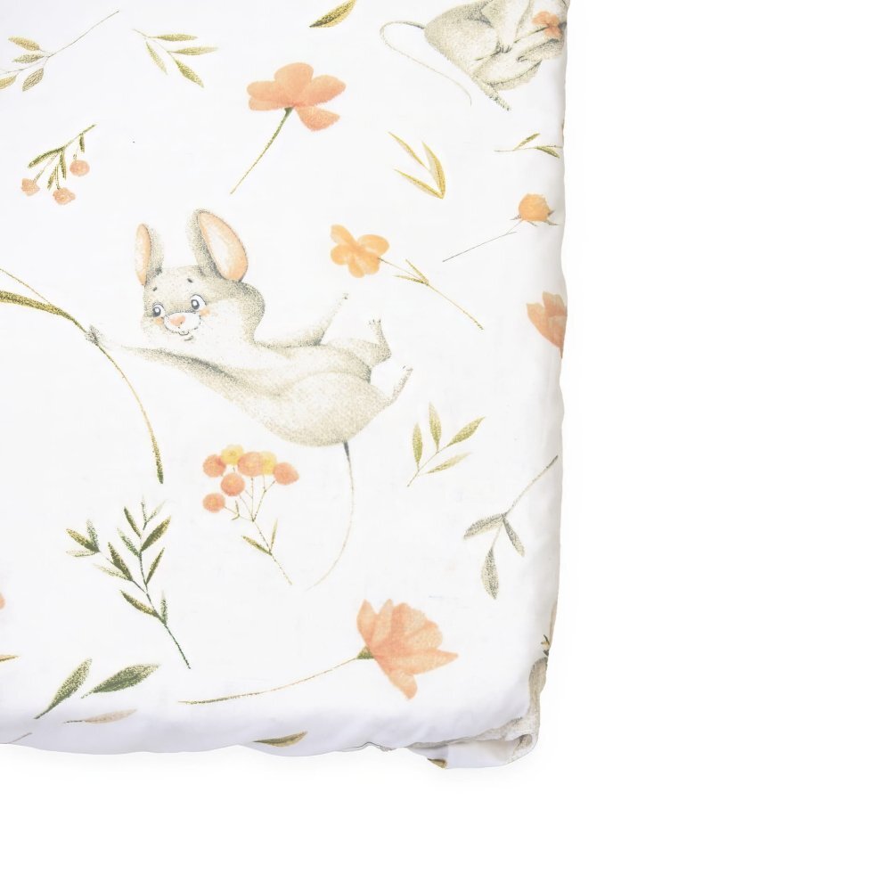 Kerstin Cearceaf pentru patut copii Fairytale Mouse 90x40 cm cu elastic roata material 100 bumbac