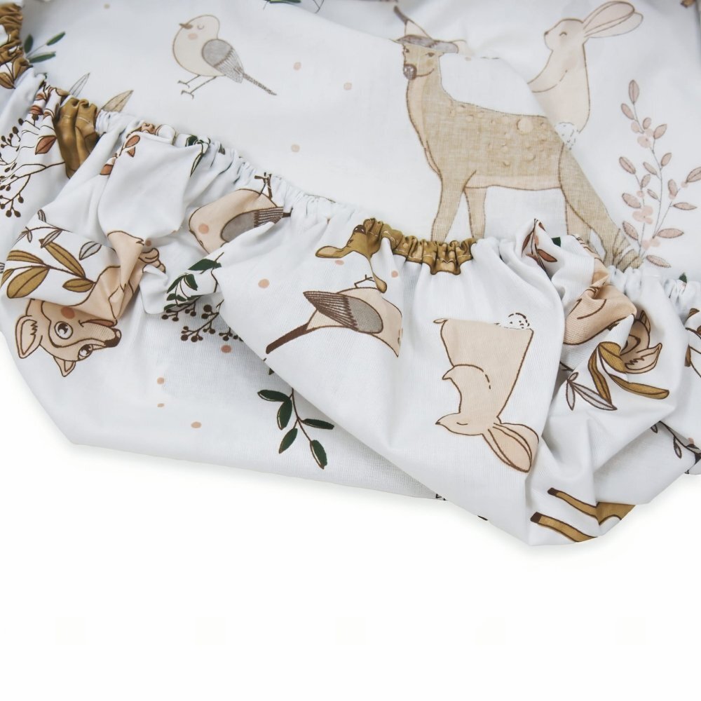 Kerstin Cearceaf pentru patut copii Forest Animals 90x40 cm cu elastic roata material 100 bumbac