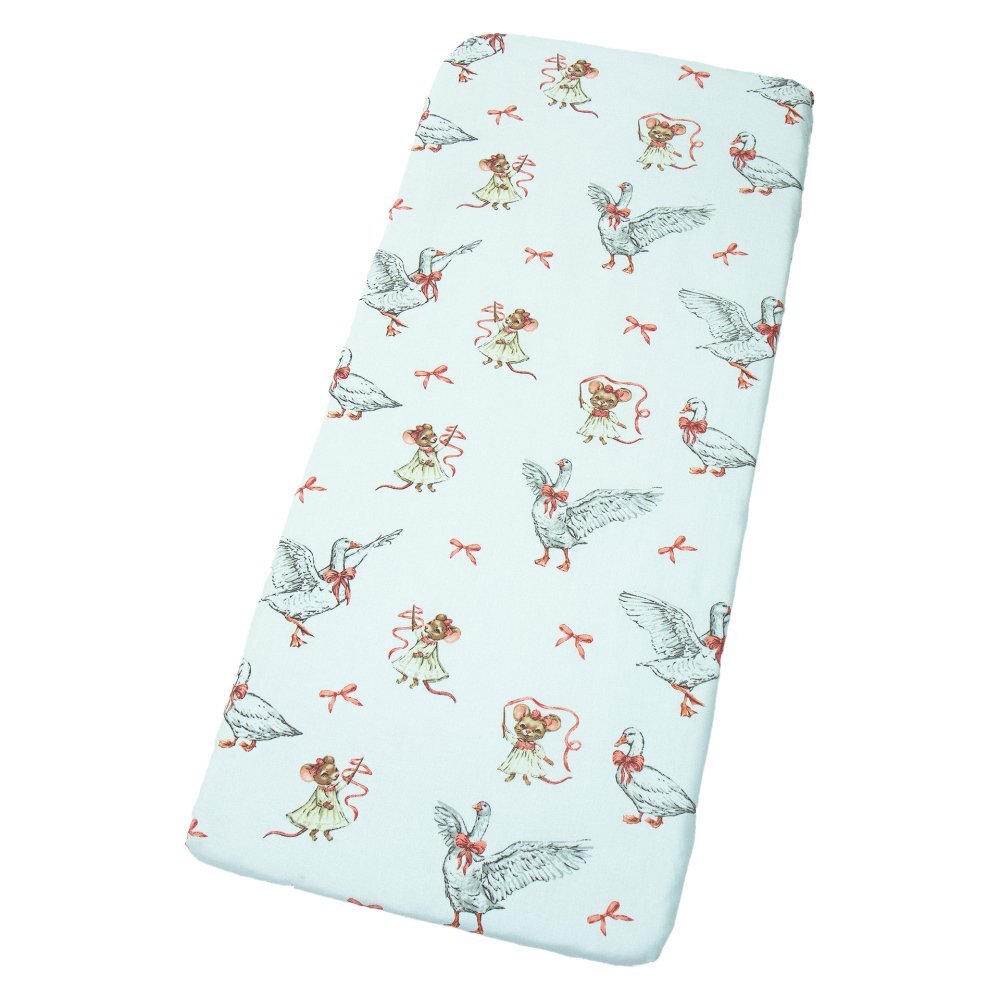 Kerstin Cearceaf pentru patut copii Mother Goose 90x40 cm cu elastic roata material 100 bumbac