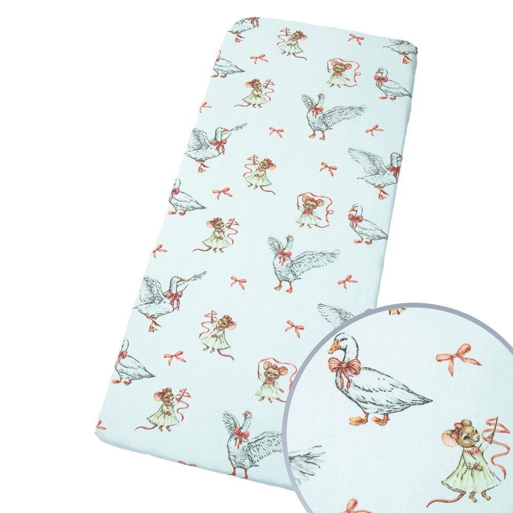 Kerstin Cearceaf pentru patut copii Mother Goose 90x40 cm cu elastic roata material 100 bumbac