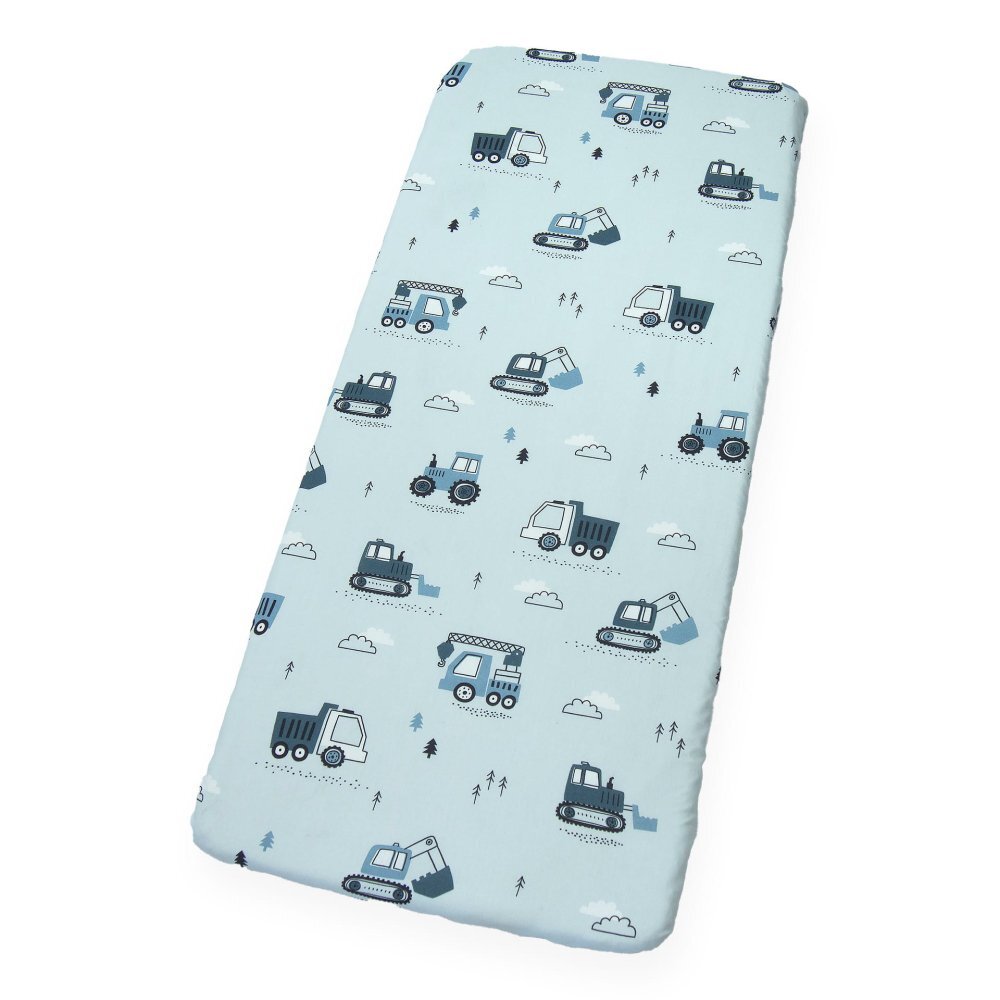 Kerstin Cearceaf pentru patut copii Tractors 90x40 cm cu elastic roata material 100 bumbac
