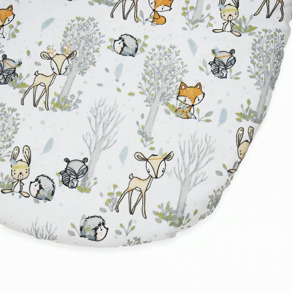 Kerstin Cearceaf pentru saltea landou copii Forest Animals 80 x 38cm din bumbac 100 cu elastic roata