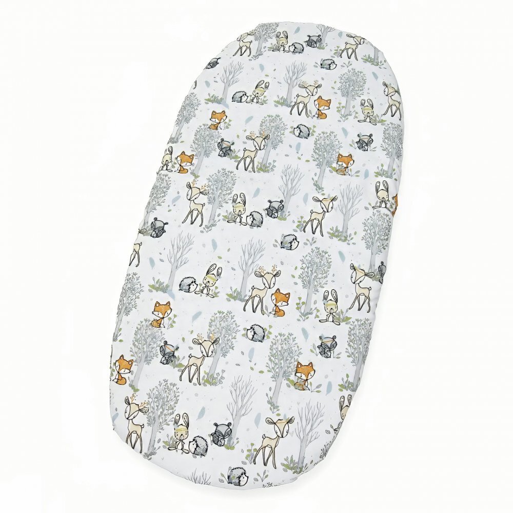 Kerstin Cearceaf pentru saltea landou copii Forest Animals 80 x 38cm din bumbac 100 cu elastic roata