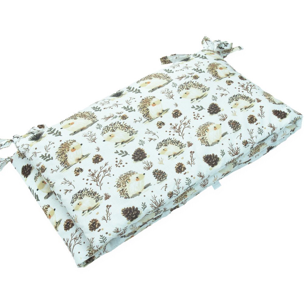 Kerstin Protectie laterala pentru patut copii Hedgehog 180 x 30 cm cu doua fete suprafata din bumbac 100 prindere cu panglici