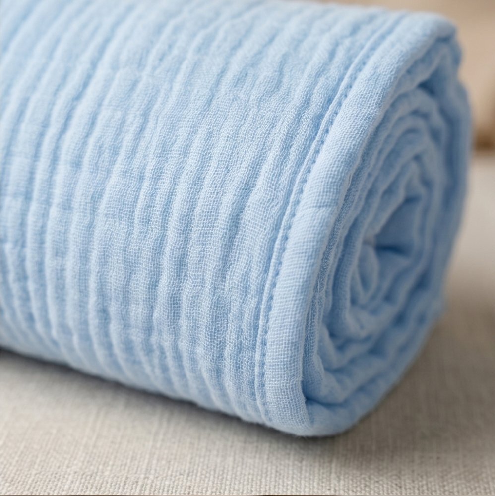 Kerstin Set 3 scutece multifunctionale Premium Baby blue 70x80 cm din muselina 100 bumbacsuprafata finamoale si absorbanta