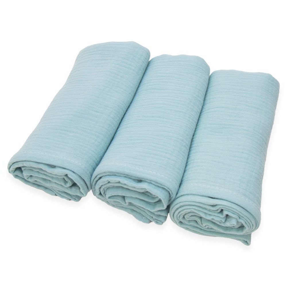 Kerstin Set 3 scutece multifunctionale Premium Mint 70x80 cm din muselina 100 bumbacsuprafata finamoale si absorbanta
