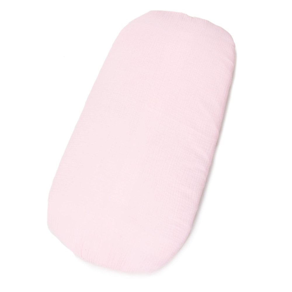 Kerstin Set insertie textila pentru landoucosulet copii Baby Pink din muselina cearsaf cu elastic asortat 80x38 cm realizate din bumbac 100