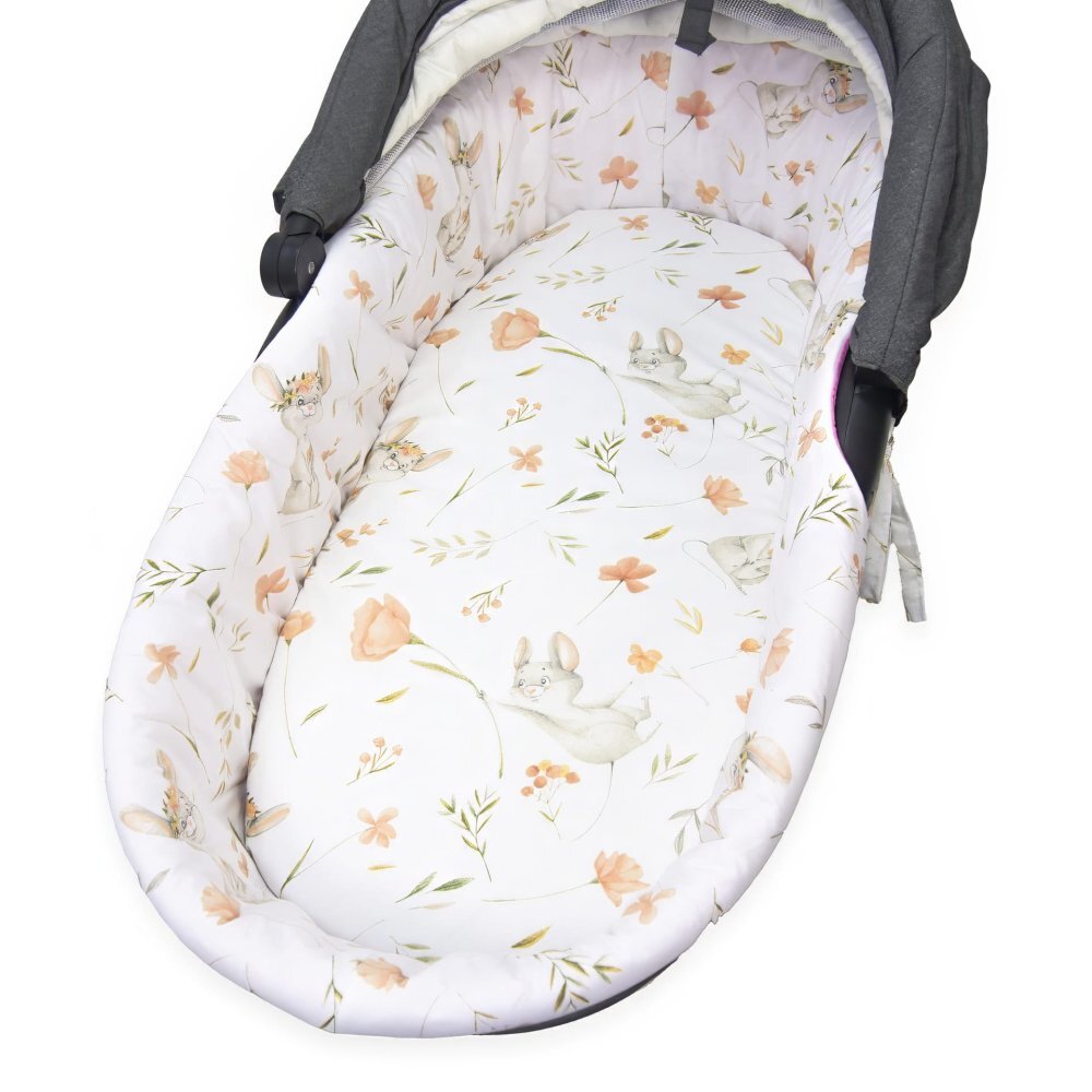 Kerstin Set insertie textila pentru landoucosulet copii Fairytale Mouse cearsaf cu elastic asortat 80x38 cm realizate din bumbac 100