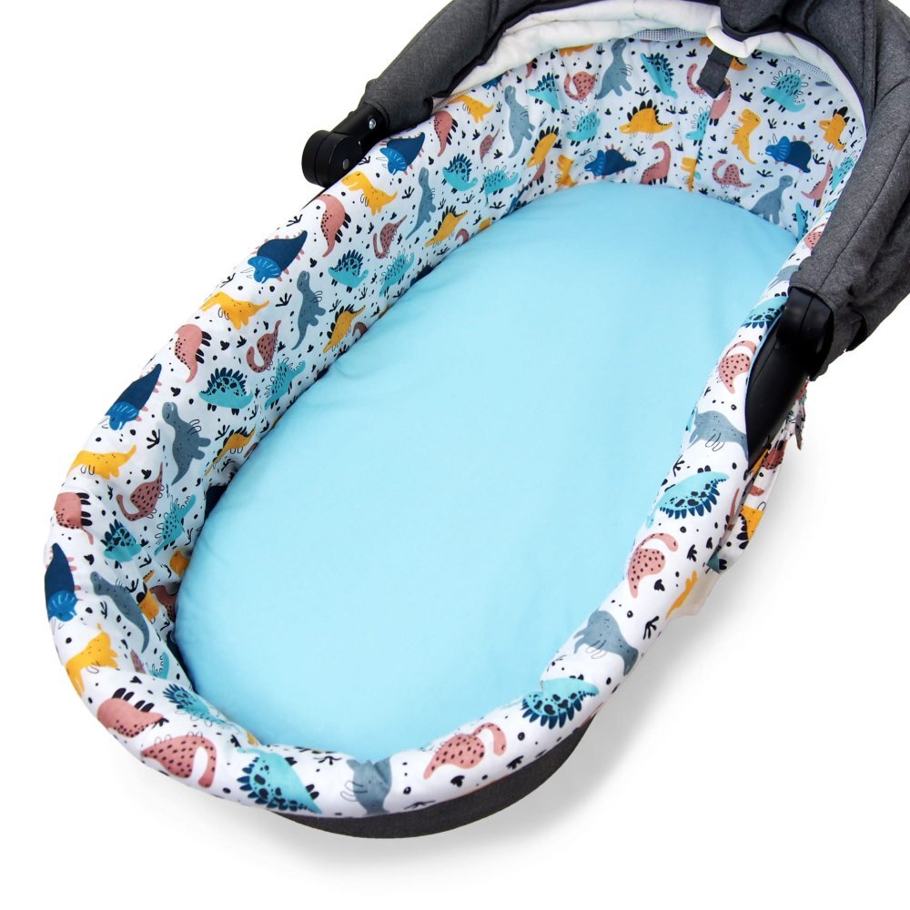 Kerstin Set insertie textila pentru landoucosulet copii Jurassic park cearsaf cu elastic asortat 80x38 cm realizate din bumbac 100