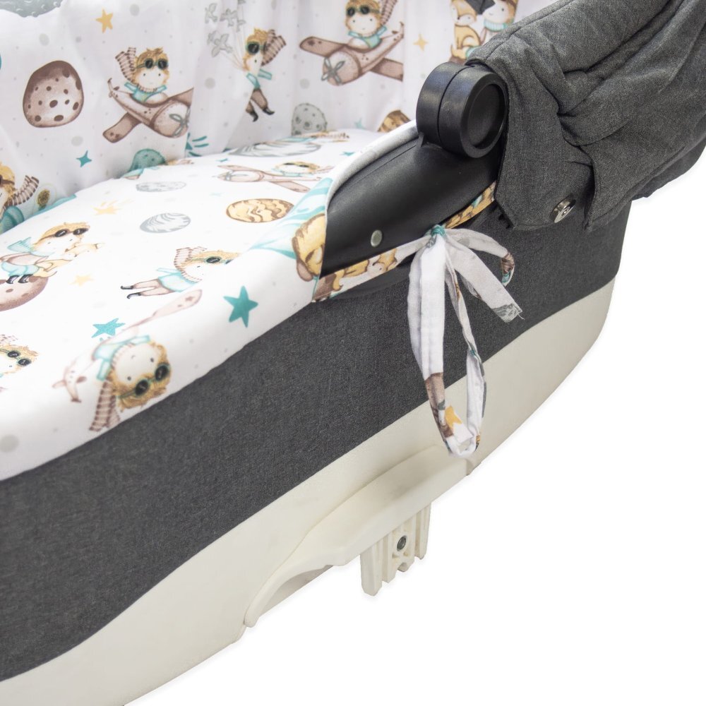 Kerstin Set insertie textila pentru landoucosulet copii Micul Print cearsaf cu elastic asortat 80x38 cm realizate din bumbac 100