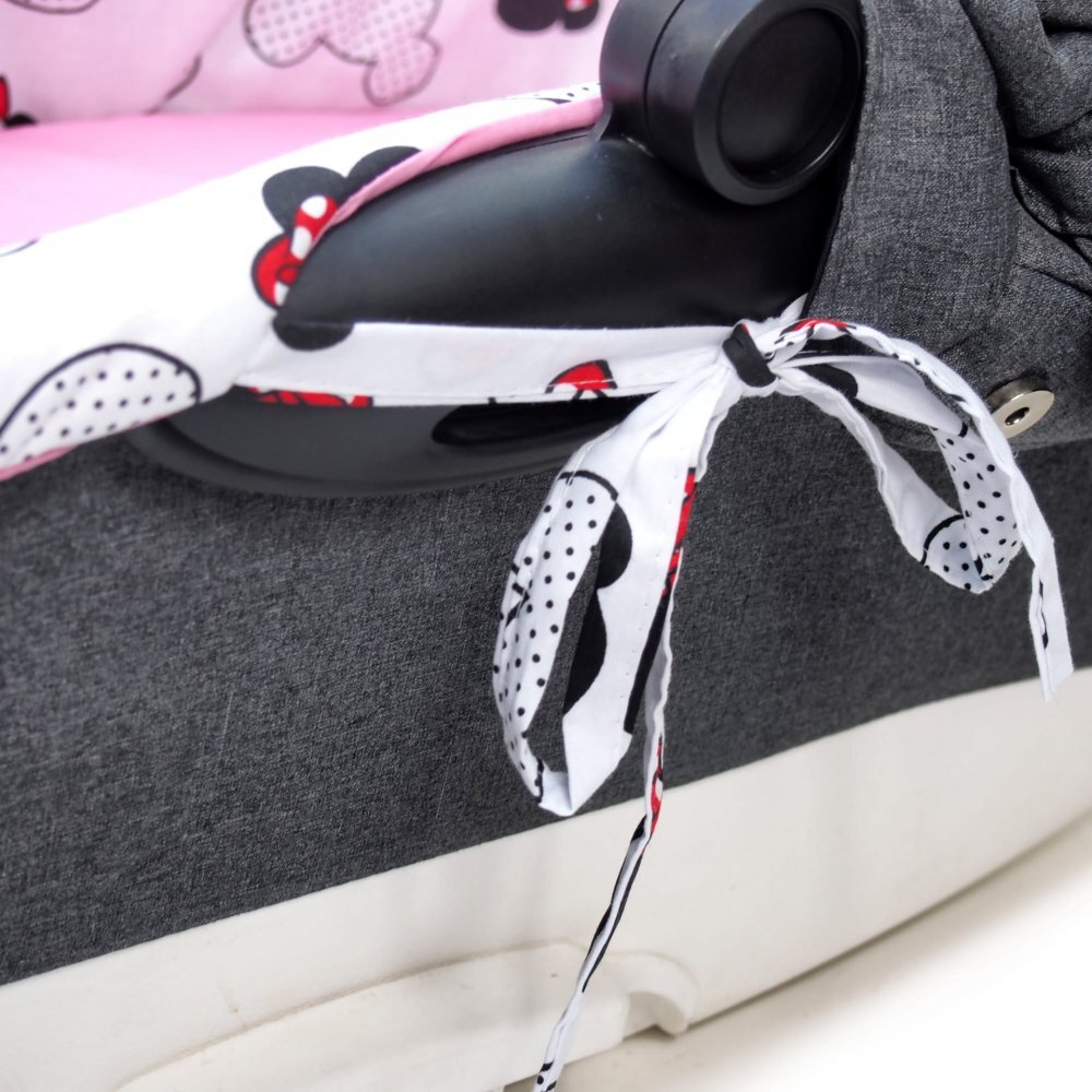 Kerstin Set insertie textila pentru landoucosulet copii Pink Minnie cearsaf cu elastic asortat 80x38 cm realizate din bumbac 100