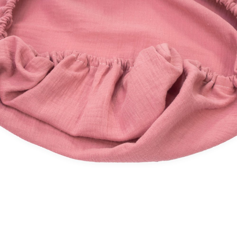 Kerstin Set insertie textila pentru landoucosulet copii Retro Pink din muselina cearsaf cu elastic asortat 80x38 cm realizate din bumbac 100