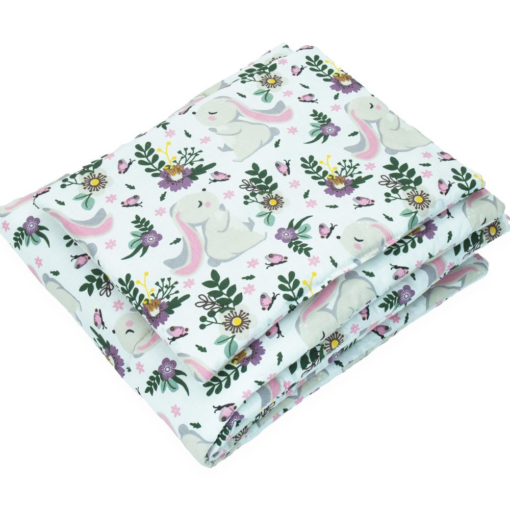Kerstin Set lenjerie cu 2 piese pentru patut cosleepercarucior Bunny Pink 70x80 cmrealizata din bumbac 100 certificat OEKO TEXinchidere cu fermoar